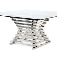Crawford Modern Clear Glass Square Dining Table - image 5