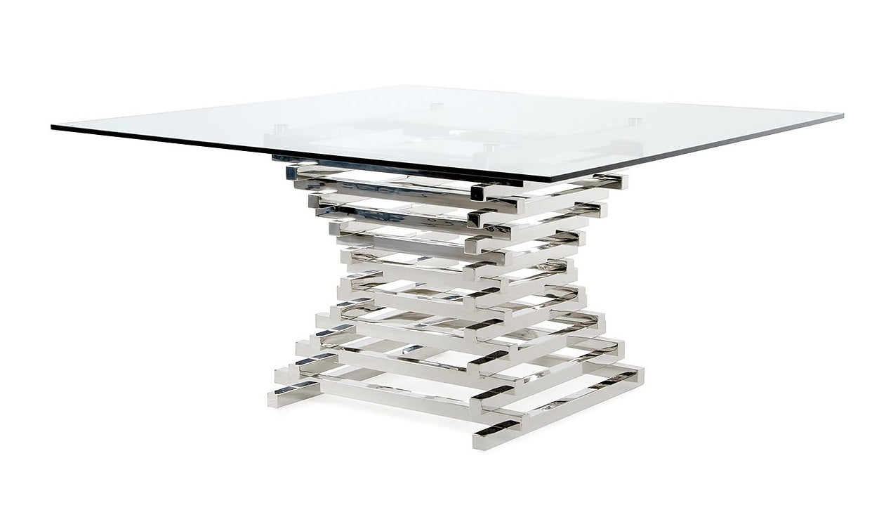 Crawford Modern Clear Glass Square Dining Table - image 5