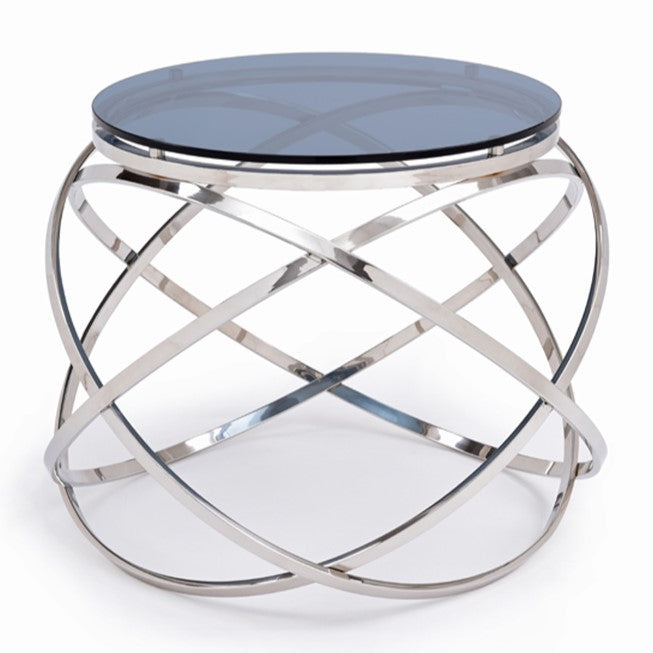 Tulare Contemporary Smoked Glass End Table