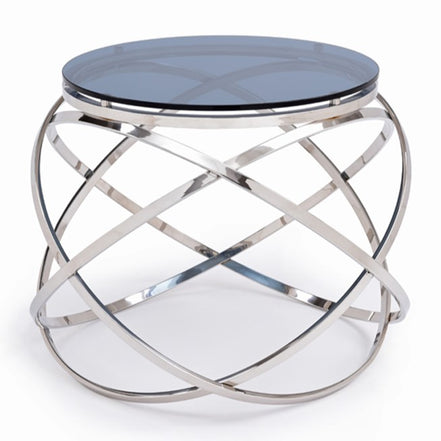 Tulare Contemporary Smoked Glass End Table