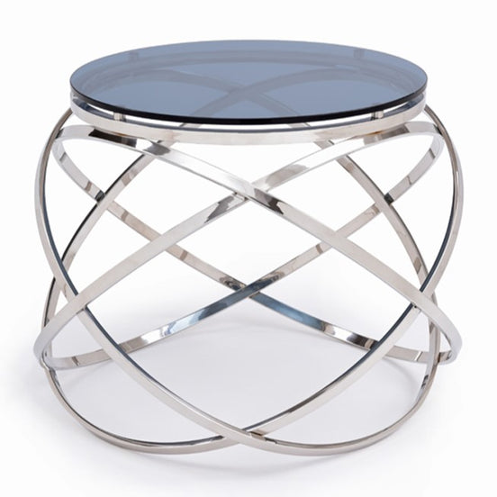 Tulare Contemporary Smoked Glass End Table