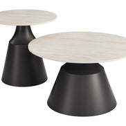 Camella Coffee Table Set (2-Piece) Light Beige & Black
