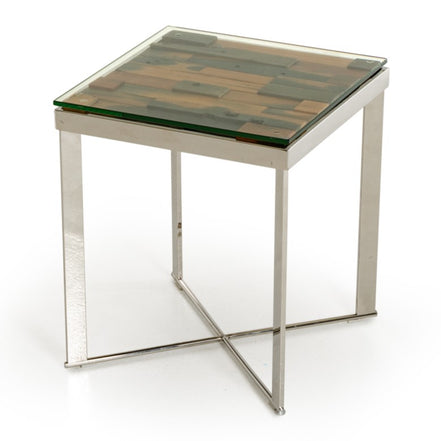 Santiago Modern Rectangular Wood Mosaic End Table - image 2