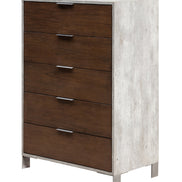 Conner Modern Dark Walnut & Faux Concrete Chest - image 2