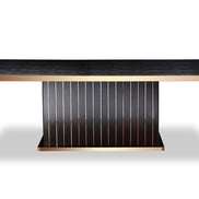 Talin Modern Black Crocodile & Rosegold Dining Table - image 3