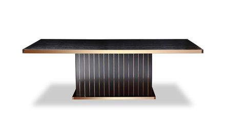 Talin Modern Black Crocodile & Rosegold Dining Table - image 3