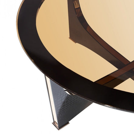 Talin Modern Black Crocodile & Rosegold Coffee Table - image 2