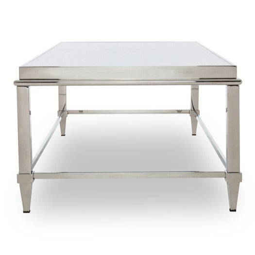 Agar Modern Glass & Stainless Steel Coffee Table - image 2