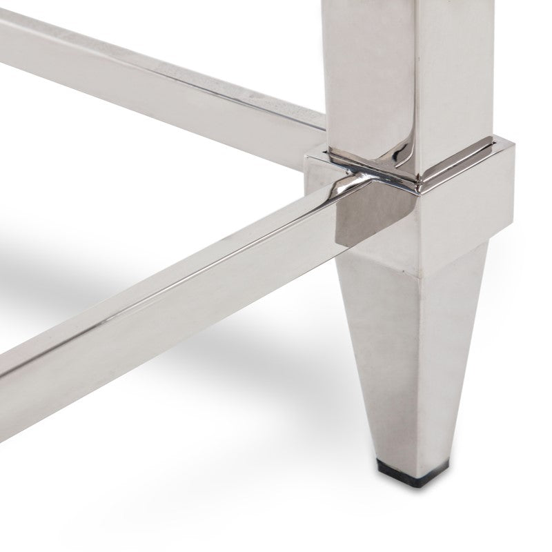 Agar Modern Glass & Stainless Steel Coffee Table - image 4
