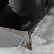 Delilah - Modern Black Fabric Loveseat - image 3