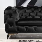 Delilah - Modern Black Fabric Loveseat - image 2