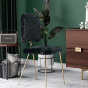 Candace - Modern Black Faux Fur Dining Chair (Set of 2) - image 2