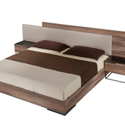 Matteo Italian Modern Eastern King Walnut & Fabric Bed - image 2