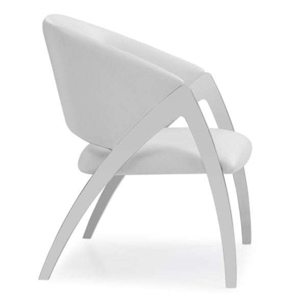 Rabia Modern White Leatherette Accent Chair - image 2