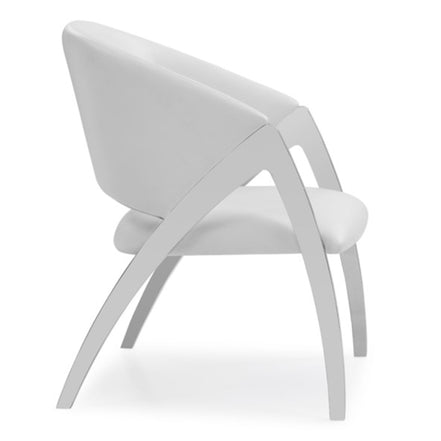 Rabia Modern White Leatherette Accent Chair - image 2