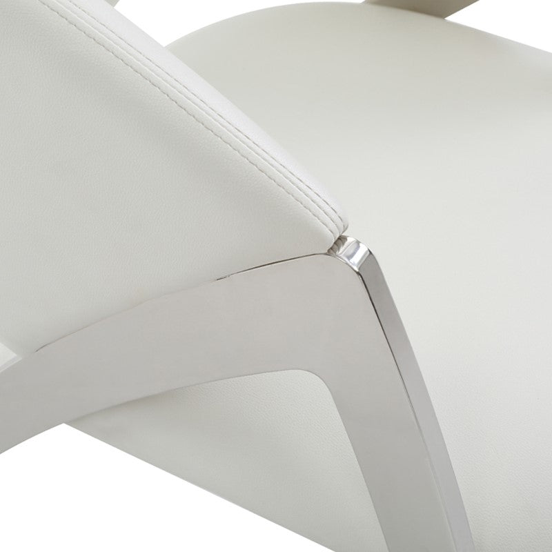 Rabia Modern White Leatherette Accent Chair - image 3