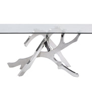 Legend Modern Glass & Stainless Steel Dining Table - image 4