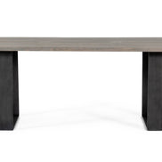Murphy - Modern Grey Aged Oak & Black Metal Dining Table - image 5