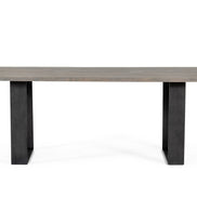 Murphy - Modern Grey Aged Oak & Black Metal Dining Table - image 2