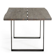 Murphy - Modern Grey Aged Oak & Black Metal Dining Table - image 3