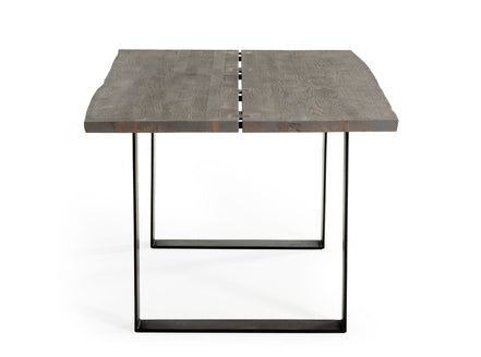 Murphy - Modern Grey Aged Oak & Black Metal Dining Table - image 3