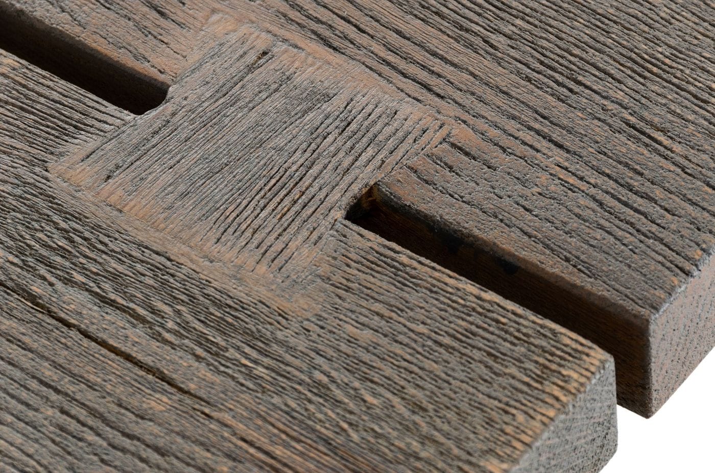 Murphy - Modern Grey Aged Oak & Black Metal Dining Table - image 4