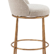 Nordhavn Swivel Barstool Beige & Gold