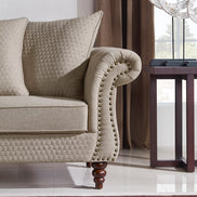Nadine Transitional Beige Fabric Loveseat - image 3