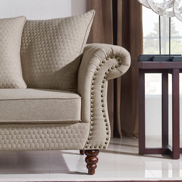 Nadine Transitional Beige Fabric Loveseat - image 3