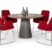 Altair Mid-Century Red Fabric Dining Chair - image 4