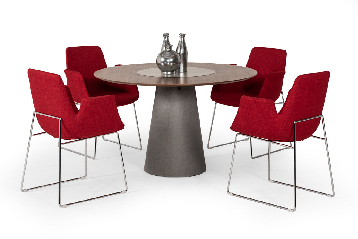 Altair Mid-Century Red Fabric Dining Chair - image 4