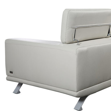 Brustle Modern Light Grey Eco-Leather Lounge Chair - image 2
