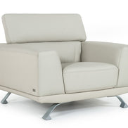 Brustle Modern Light Grey Eco-Leather Lounge Chair