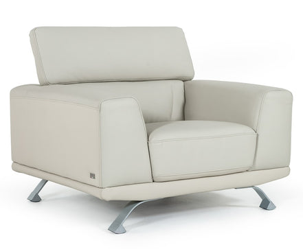 Brustle Modern Light Grey Eco-Leather Lounge Chair