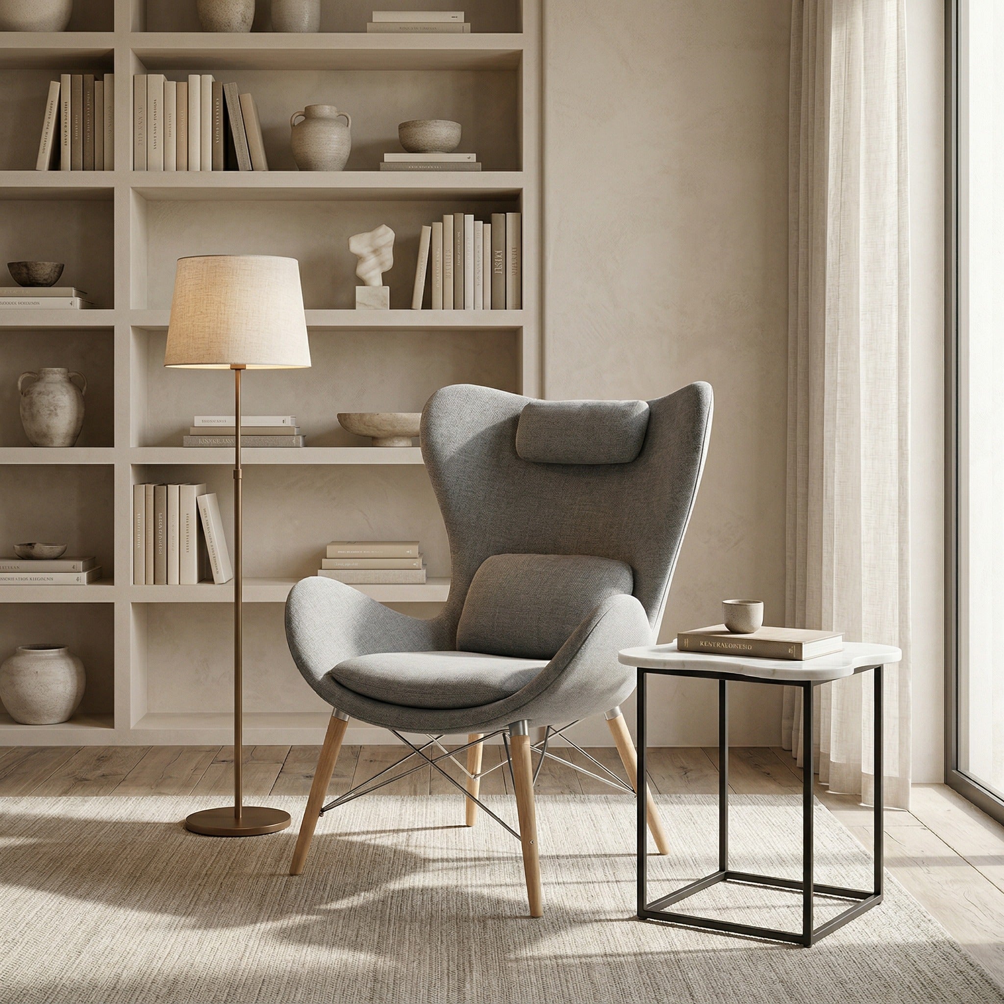 Britt Modern Grey Fabric Accent Chair - image 2
