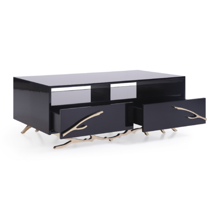 Legend Modern Black & Gold Coffee Table - image 2