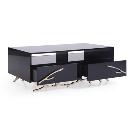 Legend Modern Black & Gold Coffee Table - image 2