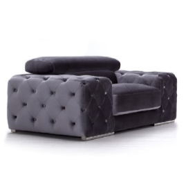 Trisha Modern Grey Fabric Chair - image 2