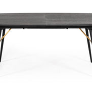 Billy Modern Black Oak & Gold Extendable Dining Table - image 3