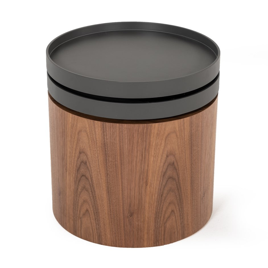 Bascom Modern Walnut End Table W/ Swivel Top - image 3