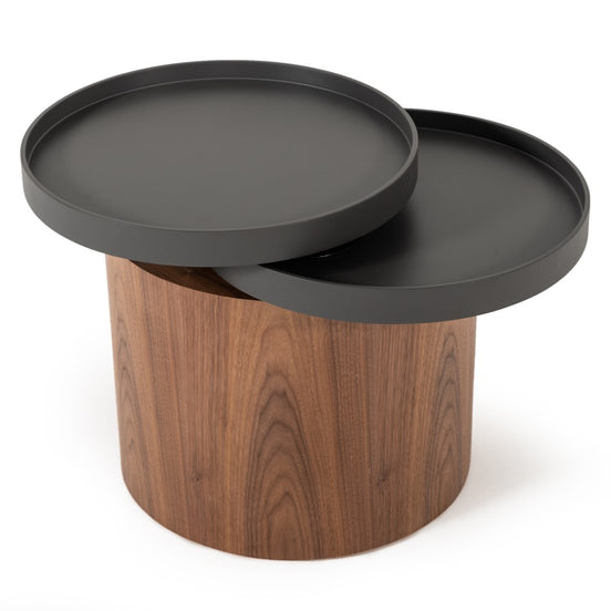Bascom Modern Walnut End Table W/ Swivel Top - image 2