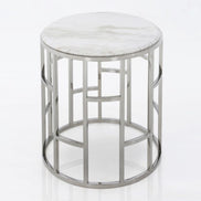 Silvan Modern Marble & Stainless Steel End Table