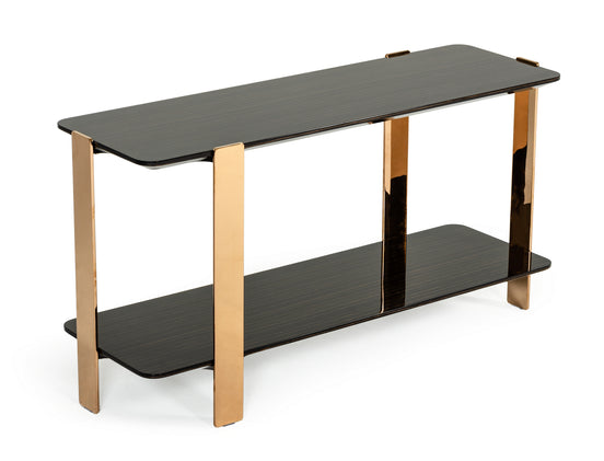 Leroy Modern Ebony & Rosegold Console Table - image 2