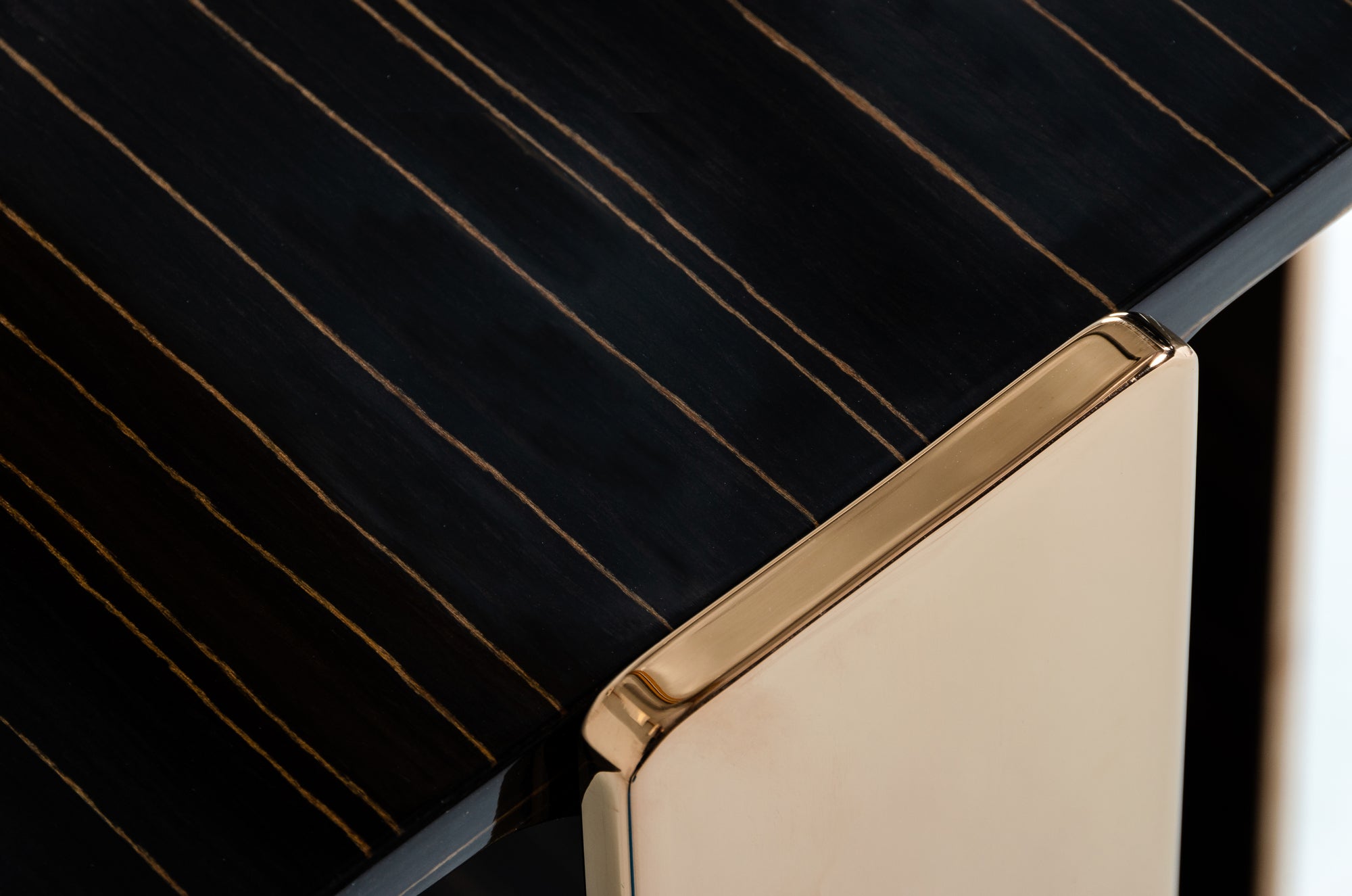 Leroy Modern Ebony & Rosegold Console Table - image 3
