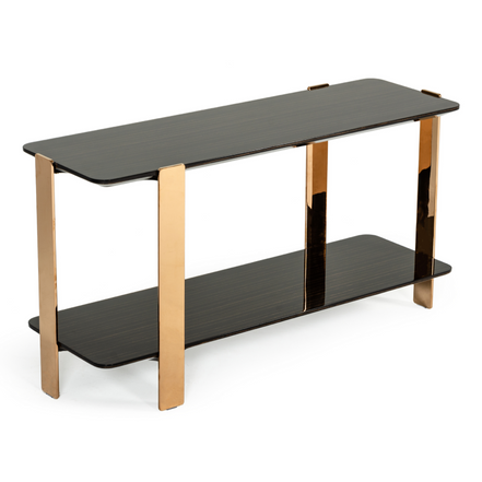 Leroy Modern Ebony & Rosegold Console Table - image 5