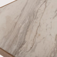 Marston Modern White Marble & Rosegold Dining Table - image 5