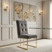Legend Modern Grey Fabric & Gold Dining Chair (Set of 2) - image 5