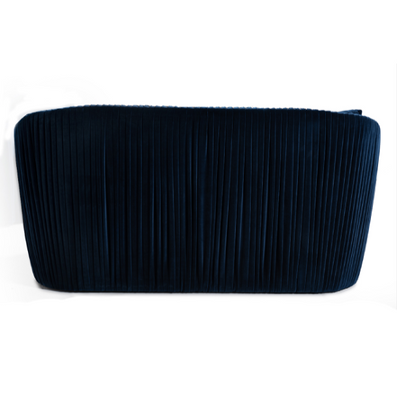 Palomar Modern Blue Velvet & Brass Sofa - image 5