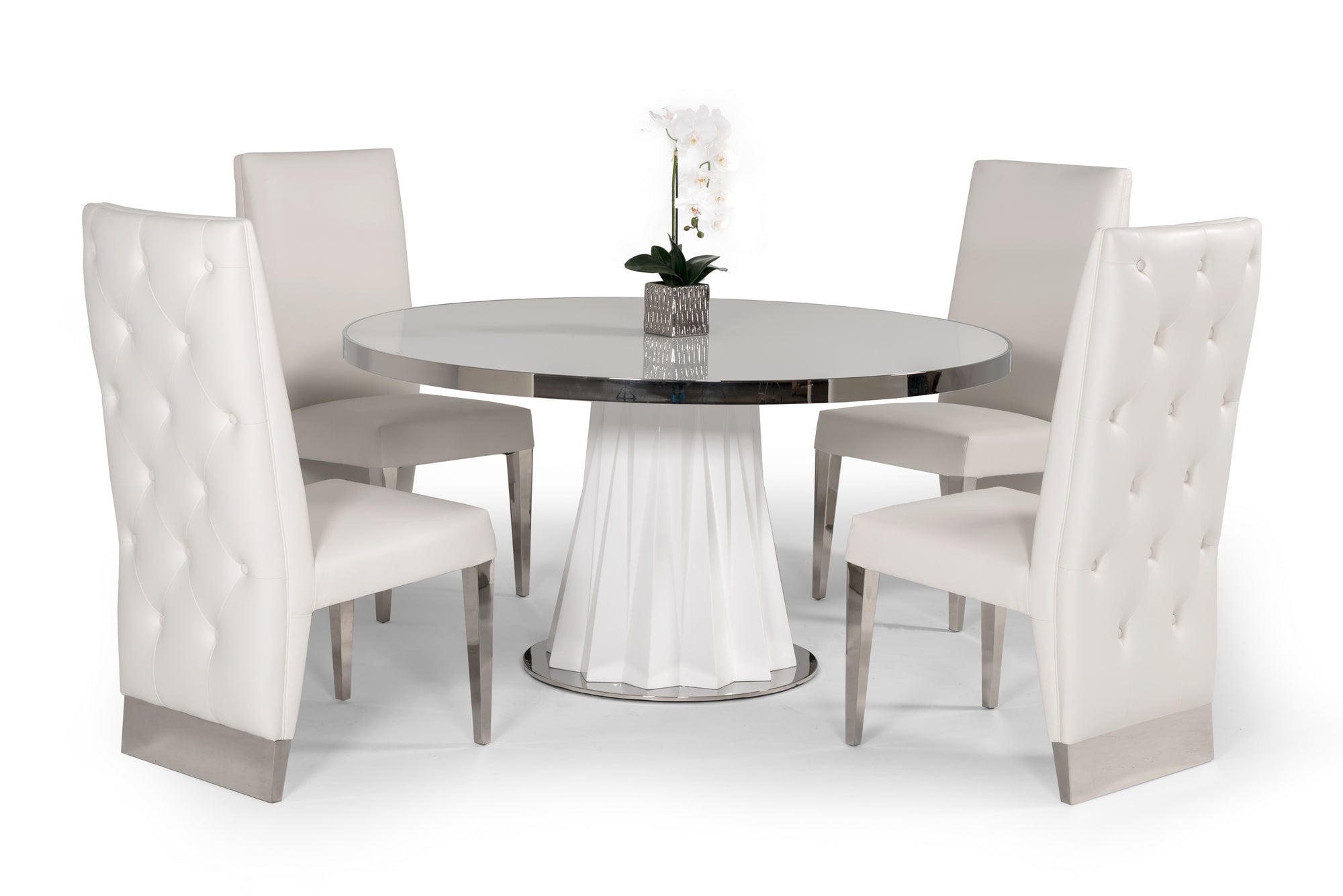 Cabaret Modern White Round Dining Table - image 3