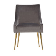 Castana Modern Grey Velvet & Gold Dining Chair (Set of 2) - image 2